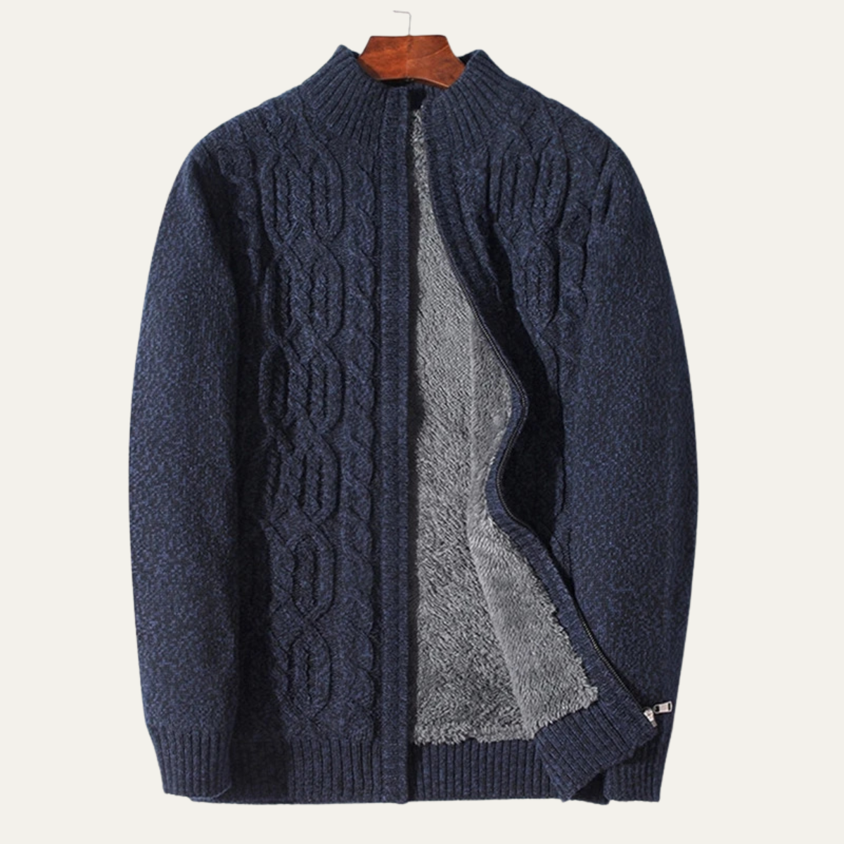The Wentworth Men’s Thick Wool Fleece Cardigan