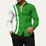 The Bellagio Men’s Lightweight Color Block Striped Dress Shirt