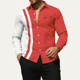 The Bellagio Men’s Lightweight Color Block Striped Dress Shirt