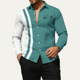 The Bellagio Men’s Lightweight Color Block Striped Dress Shirt
