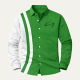 The Bellagio Men’s Lightweight Color Block Striped Dress Shirt