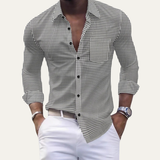The Varenna Men’s Casual Button Down Checkered Dress Shirt