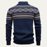 The Procida Men's Vintage Ethnic Collar Knit Zip Up Cotton Cardigan