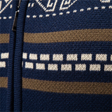 The Procida Men's Vintage Ethnic Collar Knit Zip Up Cotton Cardigan