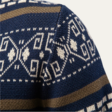 The Procida Men's Vintage Ethnic Collar Knit Zip Up Cotton Cardigan