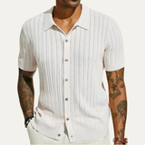 The Siracusa Men’s Lightweight Knit Button Down Polo Shirt