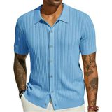 The Siracusa Men’s Lightweight Knit Button Down Polo Shirt