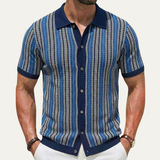 The Montalcino Men’s Retro Striped Knit Lightweight Polo Shirt