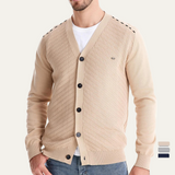 The Dulwich Men’s Casual V Neck Button Front Knit Cardigan