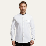 The Silverhaven Ridge Men’s Standing Collar Business Button Up Shirt