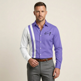 The Como Men’s Trendy Color Block Striped Dress Shirt