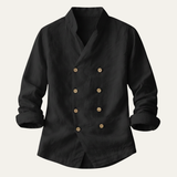The Coventry Men’s Vintage Double Breasted Cotton Linen Shirt