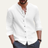The Trastevere Men’s Casual Summer Band Collar Shirt