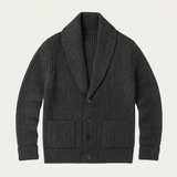 The Aldercrest Men’s Chunky Button Up Knitted Shawl Collar Cardigan
