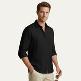 The Zurich Vintage Long Sleeve Linen Shirt for Men