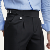 The Hamilton Men’s Solid Black Dress Pants with Belt Loops