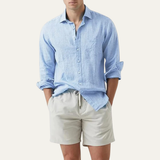 The Alberobello Men’s Solid Color Summer Linen Button Up Shirt