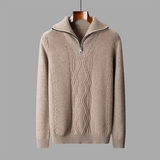 The Riverhill Men's Cable Knit Half Zip Sweater