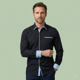 The Vercelli Men’s Casual Contrast Trim Button Up Shirt
