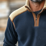 The Garda Men's Vintage Color Block Quarter Zip Fleece Sweater