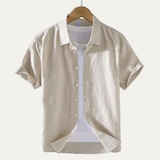 The Potenza Men’s Summer Cotton Linen Button Down Shirt