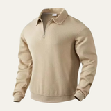 The Alicante Men’s  Textured Knit Quarter Zip Sweater with Collar
