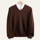 The Santander Men’s Luxury Knit Merino Wool V Neck Sweater