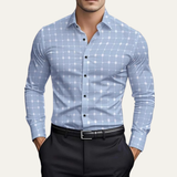 The Caserta Men’s Slim Fit Check Print Dress Shirt