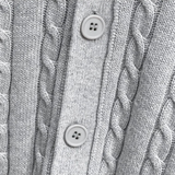 The Rochester Men's Classic Cable Knit Button Up Cardigan