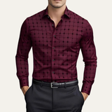 The Caserta Men’s Slim Fit Check Print Dress Shirt