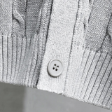 The Rochester Men's Classic Cable Knit Button Up Cardigan