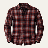 The Salerno Men’s Plaid Flannel Casual Button Down Shirt