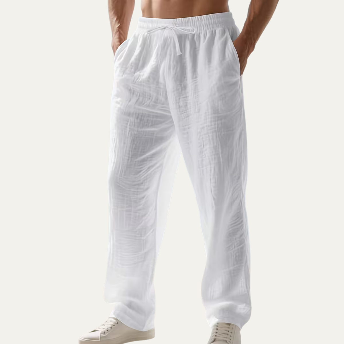 The Circular Quay Men’s Casual Elastic Waist Loose Fit Linen Pants