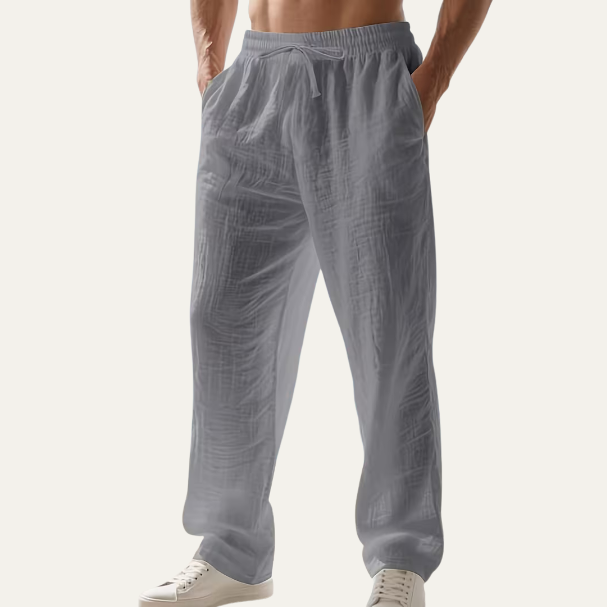 The Circular Quay Men’s Casual Elastic Waist Loose Fit Linen Pants