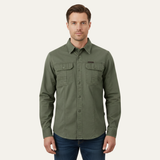 The Ashton Ridge Men’s Solid Color Multi Pocket Cotton Cargo Shirt