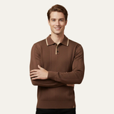 Men’s Ribbed Knit Polo Sweater