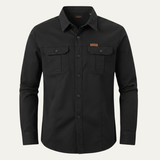 The Cedarfield Men’s Solid Color Multi Pocket Soft Cargo Shirt