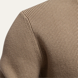 The Vulcano Men's Mock Neck Button Up Turtleneck Sweater