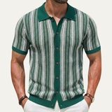 The Montalcino Men’s Retro Striped Knit Lightweight Polo Shirt