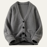 The Huxley Men’s Trendy Knitted Cardigan – Soft V Neck Button Down
