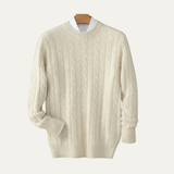 The Bari Men’s Cable Knit Crewneck Sweater
