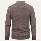 The Murano Men's Slim Fit Knitted Button-Up V-Neck Sweater