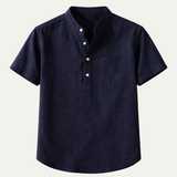 The Assisi Men’s Cotton Stand Collar Henley Shirt