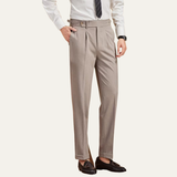 The Broadbeach Men’s Pleated Tailored Dress Pants with Adjustable Side Tabs