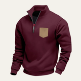 The Pompeii Men’s Casual Half Zip Neck Sweater with Pocket
