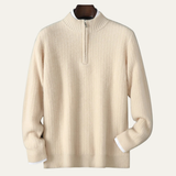 The Valladolid Men’s Winter Quarter Zip High Collar Knit Sweater