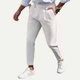 The Burleigh Men’s Tailored Slim Fit Pleated Casual Dress Pants