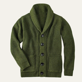 The Venezia Men’s Shawl Collar Chunky Knit Cotton Blend Cardigan