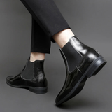 The Gerace Men’s Leather Slip-On Chelsea Boots with Elastic Panel