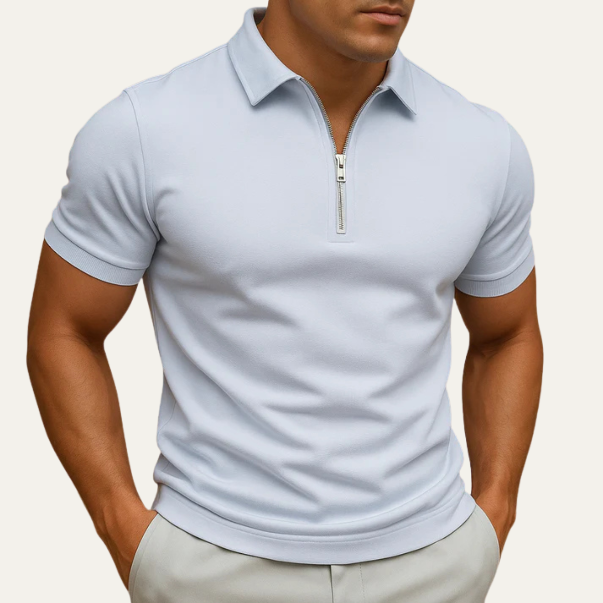 The Palazzolo Men's Short Sleeve Zip Polo